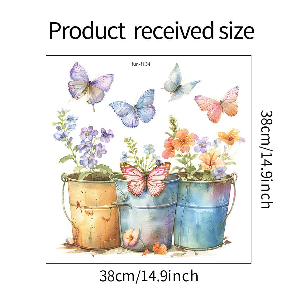 

Fun-f134 Железный Ведро Цветочный Горшок Бабочка Стеклянные Двери и Окна Домашние Украшения Декоративные Наклейки На Окна 38*38CM/fun-f134 uv