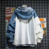 Spring Women Hooded Cute Shark Print Japanese Style Patchwork Teen Hoodies Jacket Fashion Harajuku Women Sweatshirt