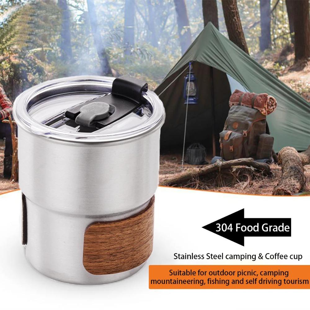 With Lid Coffee Cup 300ml Water Cup Beer Mug Coffee Camping Mug  Outdoor