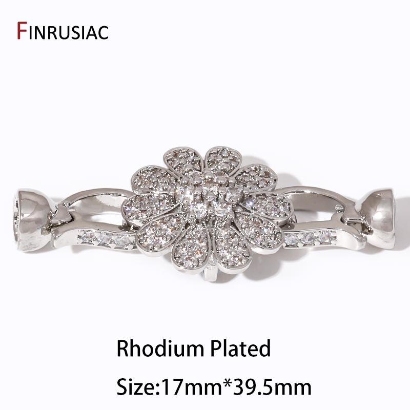 

18K Gold Plated Handmade Flower Fastener Closure Lock Clasps Accessories For DIY Women Beads Pearls Jewelry Making Supplies 1 piece