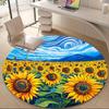 1PC Sunflower Field Office Round Area Rug, Indoor Mat Suitable ForOffice, Under Office Chairs Bedroom Living Room Home Decor, Room Deco A007