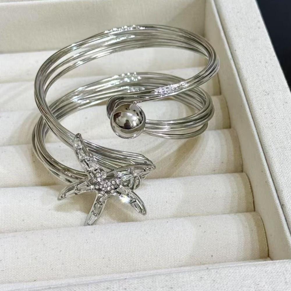 Jewelry Star Armband Arm Chain Rhinestone Crystal Starfish Bangles Starfish Cuff Bracelets Girls