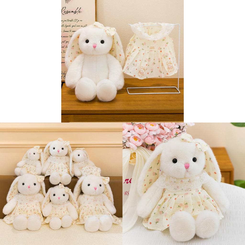 Bambola Coniglietto di Peluche con Vestito Floreale per Bambini e Regalo