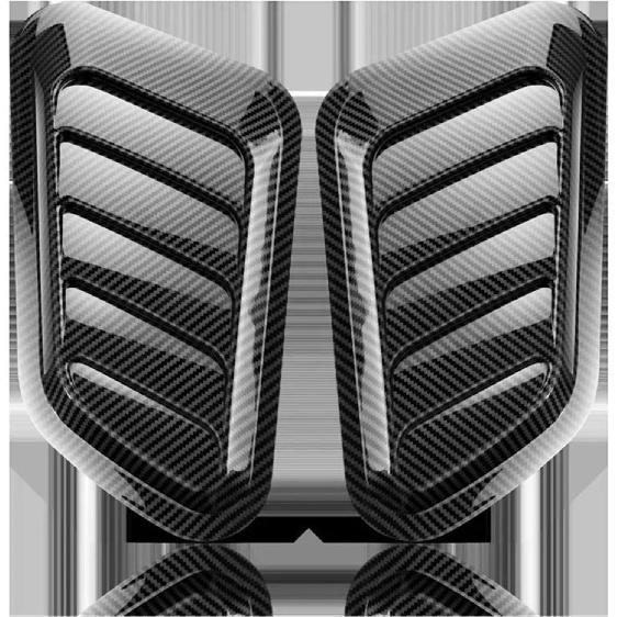 2 PCS Front Hood Side Air Flow Vent Intake Scoop Hole Cover Decoration Trim Sticker Universal Compatible with Ford F-150 Car Accessories(Black)