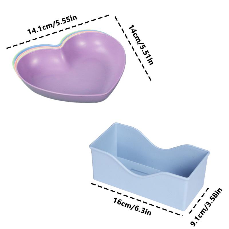 10pcs/set Heart Shaped Home Spit Bone Plate Dinner Plate Creative Snack  Fruit Plate