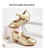 Spring 2026 Floral Round-Toe Princess Heels for Toddlers & Girls, Leather Shoes