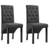 Vidaxl Dining Chairs, 2 Pcs, Dark Grey, Fabric Upholstered