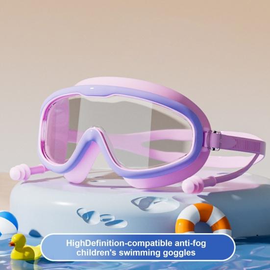 Kids Swim Goggles with Nose Clip Waterproof No Leakage UV Protection Clear Lens Boys Girls Silicone Goggles Scuba Diving Snorkeling