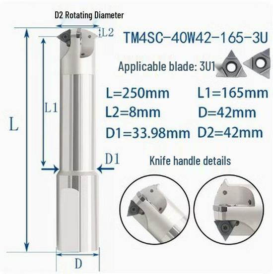 Deep Hole Internal Thread Milling Cutter with Coolant, Imperial/Metric Shank, US 11UI/16UI