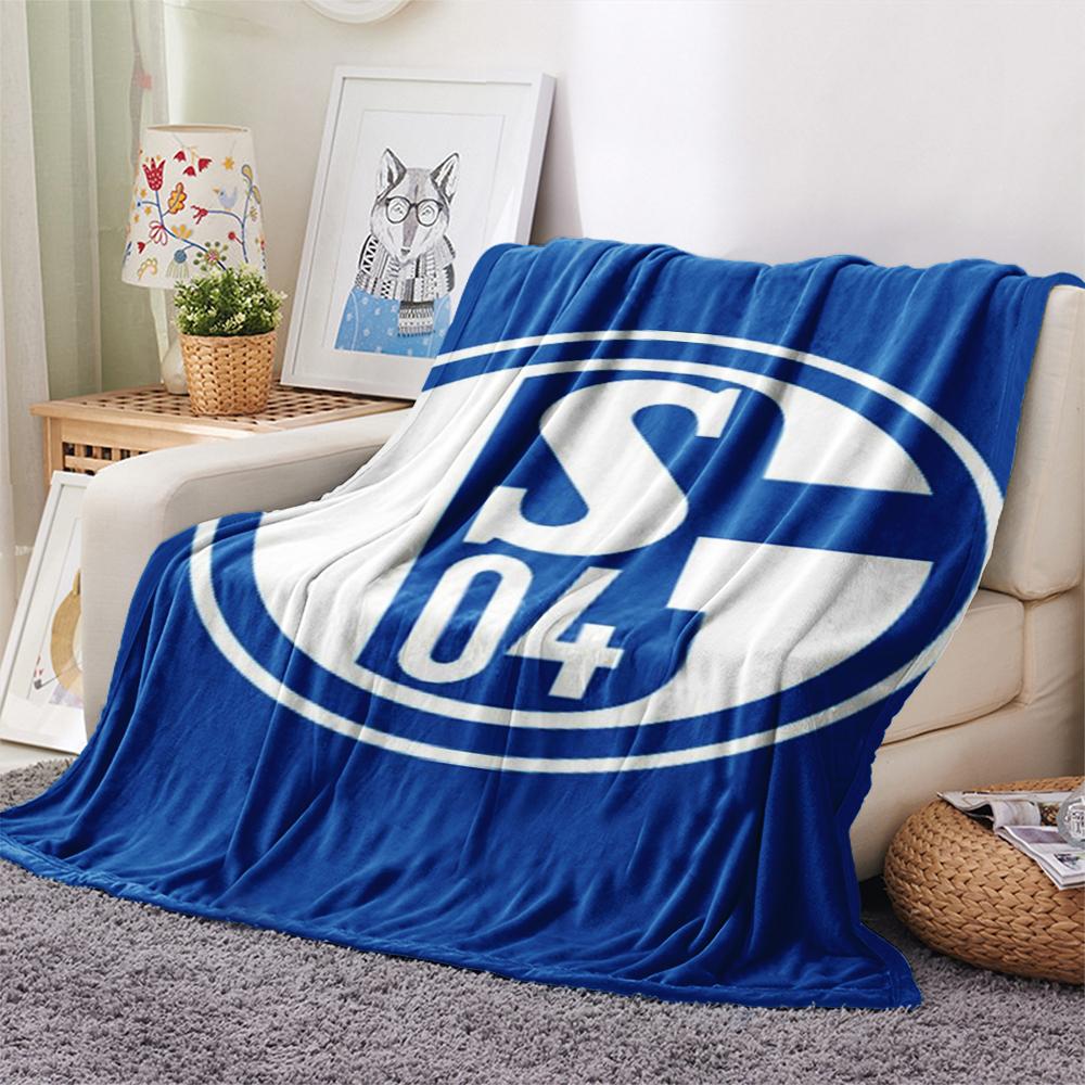 1PC Schalke 04 Print Flannel Blanket, High Quality Comfortable for All Seasons, Home Decor, Warmth and Comfort, Perfect for Christmas Gifts