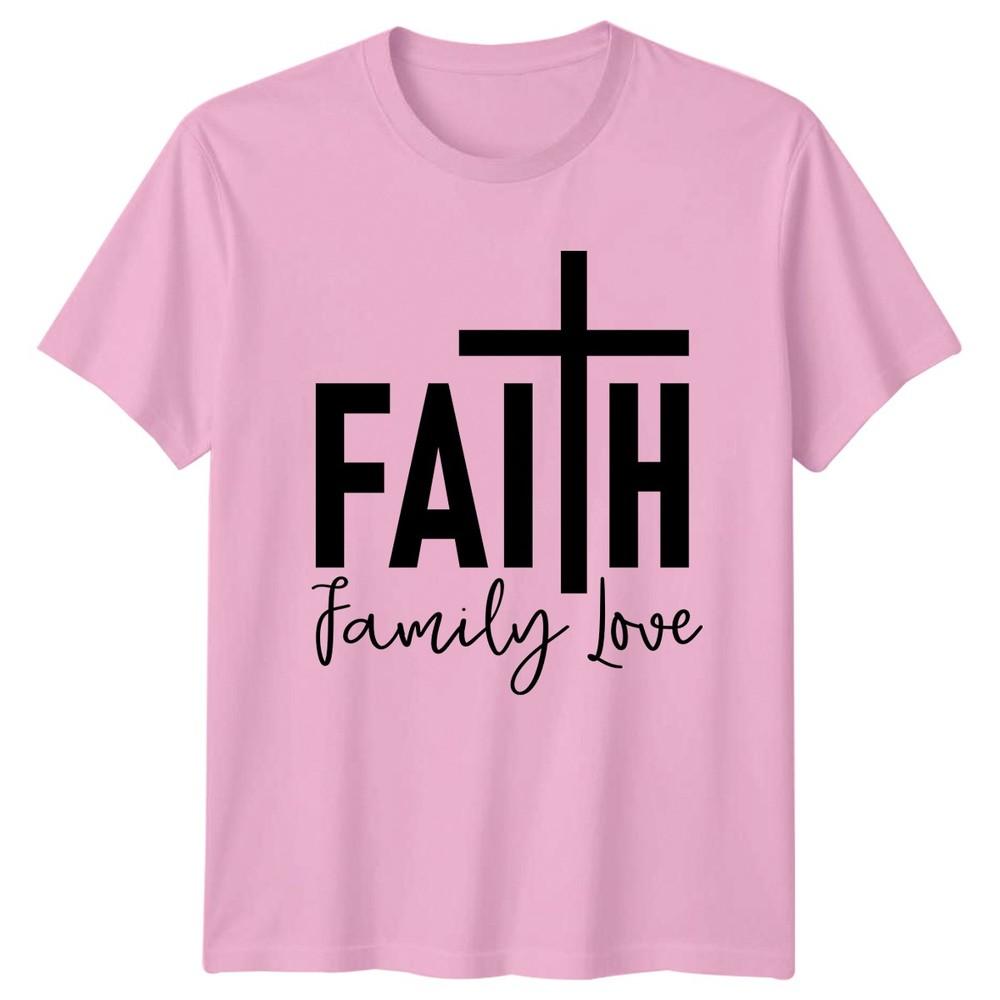 Faith Family Love TShirt Inspirational Quote Christian Gift For Him And Her