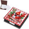 5D DIY PU Diamond Painting Notecard Box with 160 Sheets Paper Self Adhesive Crystal Note Box Mosaic Kit for Home Office
