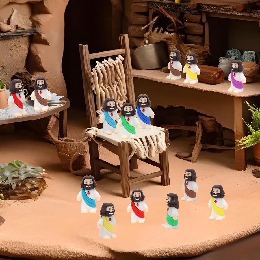 

50 шт. Фигурки Маленького Иисуса Мини-фигурки Иисуса оптом Оригинальный дизайн Крошечные фигурки Иисуса Маленький Иисус для игры в прятки Религ United States