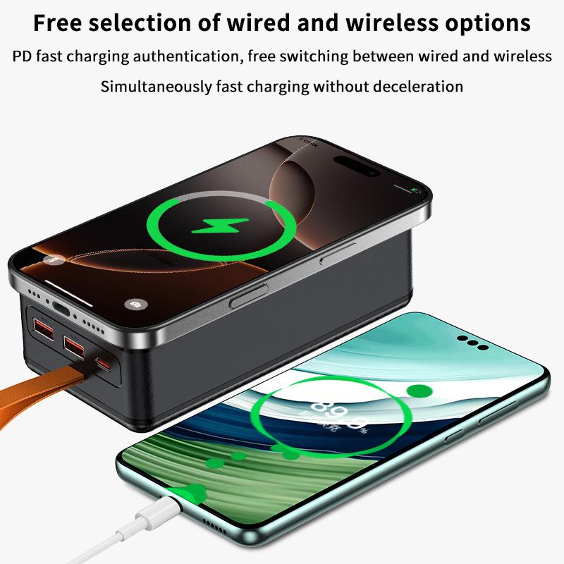 12*21700 Battery Holder 10W 22.5W Fast Charging 15W Wireless Charging Diy Power Case Dual Usb Type C Charge Box With Led Light
