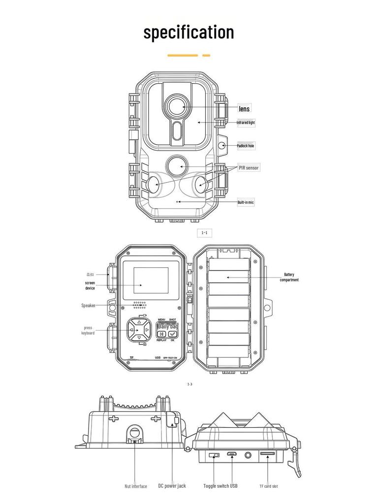 HD Infrarot Nachtsicht Jagdkamera für Tierbeobachtung im Freien