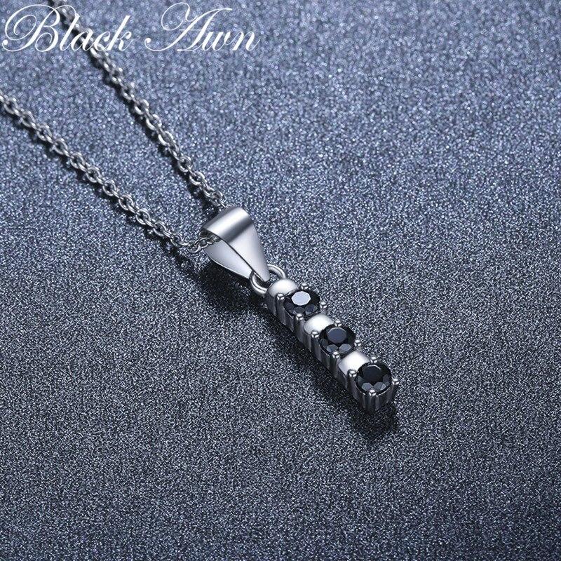 

BLACK ANW Модное женское колье с черным камнем