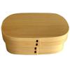 Yamaya Lacquerware Wooden Square Bentwood Lunch Natural White Stylish and Cute Single-Tier Box, Wood,