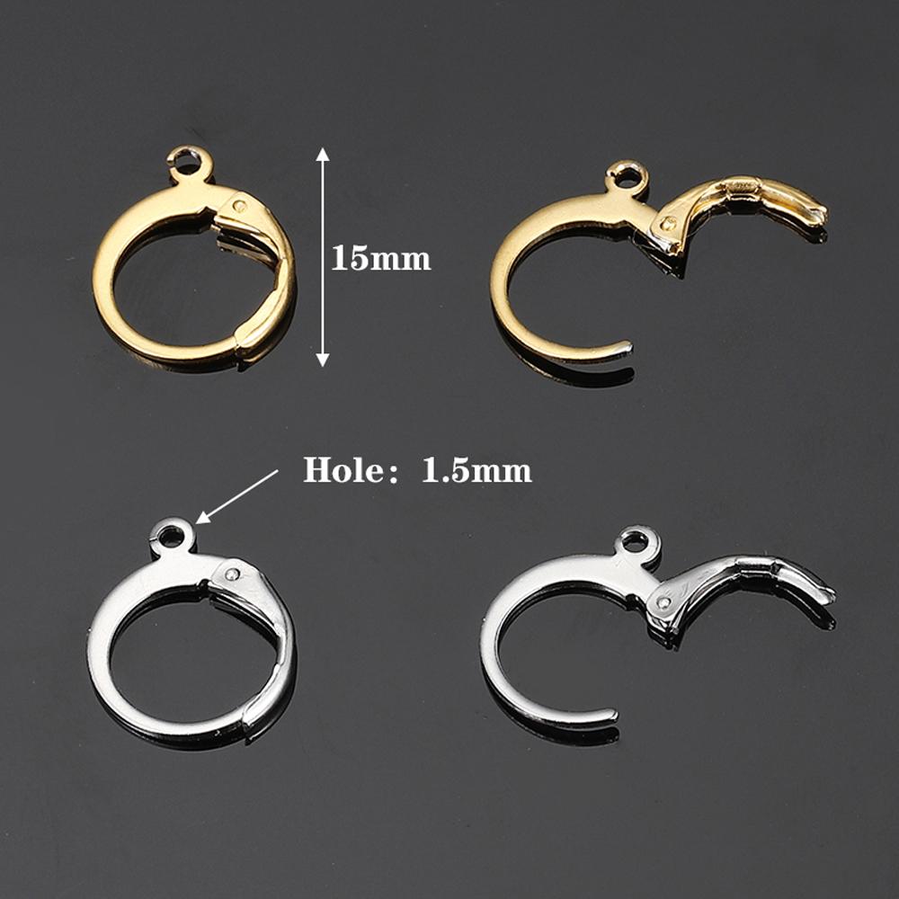20pcs Stainless Steel Earring Hook French Earrings Earwire Ear Setting Base Accessories for Jewelry Making Components DIY Craft