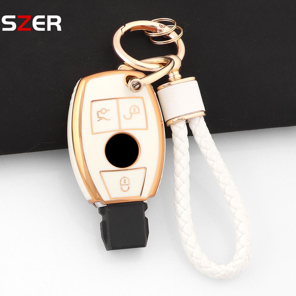 Tpu Car Key Case Shell Cover Fob For Mercedes Benz Cla Gla Glc Glk W176 W463 W251 A B C E S Class W204 W211 Accessories