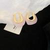 Solid Resin U-shaped Irregular Hoop Earrings Women New Vintage Versatile Earbuckles Delicate Fashion Jewelry K-