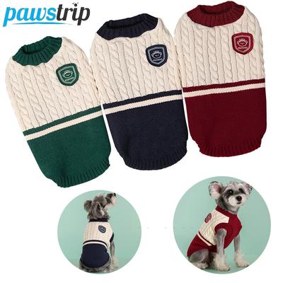 Maglione per cani in stile college, vestiti caldi invernali per cani di piccola e media taglia, vestiti lavorati a maglia per cuccioli, cappotto per bulldog francese e chihuahua