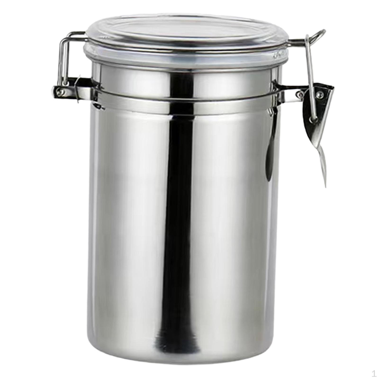 

Герметичний резервуар для зберігання кавових зерен, багатофункціональна кухонна банка для зерна, каністра для чайного цукру 1100mL 10.3cmx16.6cm