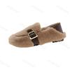 Fashion Soft Soled Elegant Casual Flat Plush Shoes Women's 2025 New Autumn Comfortable Shallow Mouth Slip on Fashion Cotton Single Shoes