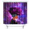 Afroamericano Afro Sexy Chica Negra Mujeres Arte Diseño Arte Graffiti Juego de Cortinas de Ducha para Baño Alfombrillas Alfombras Tapa de Inodoro Poliéster con Ganchos