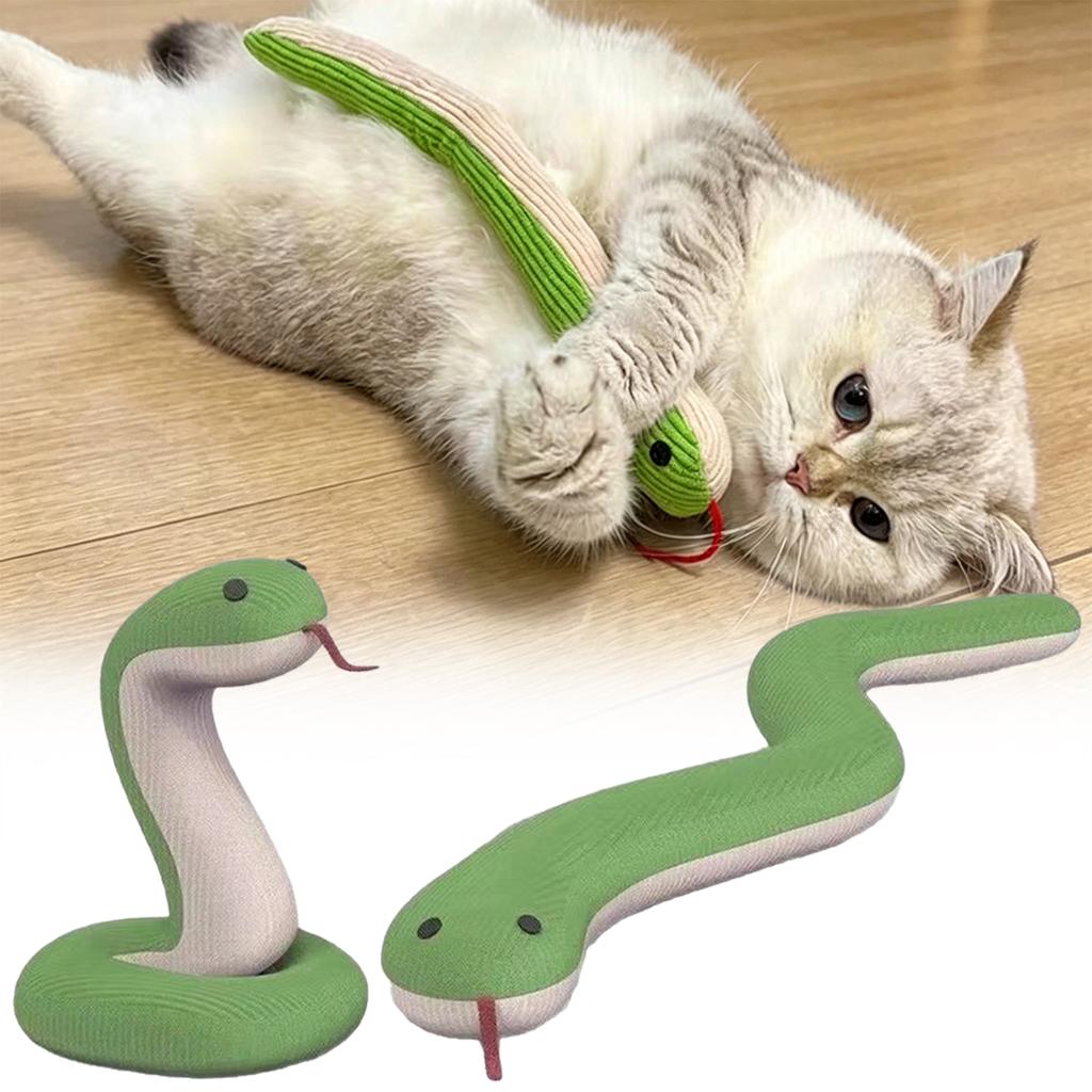 Realistics Snake Cat Toy Crinkle Ultra-Durable & Scratch-Resistant Fabric Training And Exercise Companion
