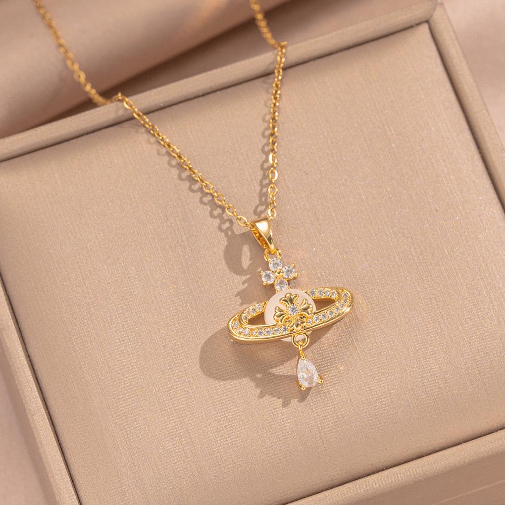 2026 Saturn Pearl Multi-layer Clavicle Necklace - Light Luxury High-End Women s Accessory