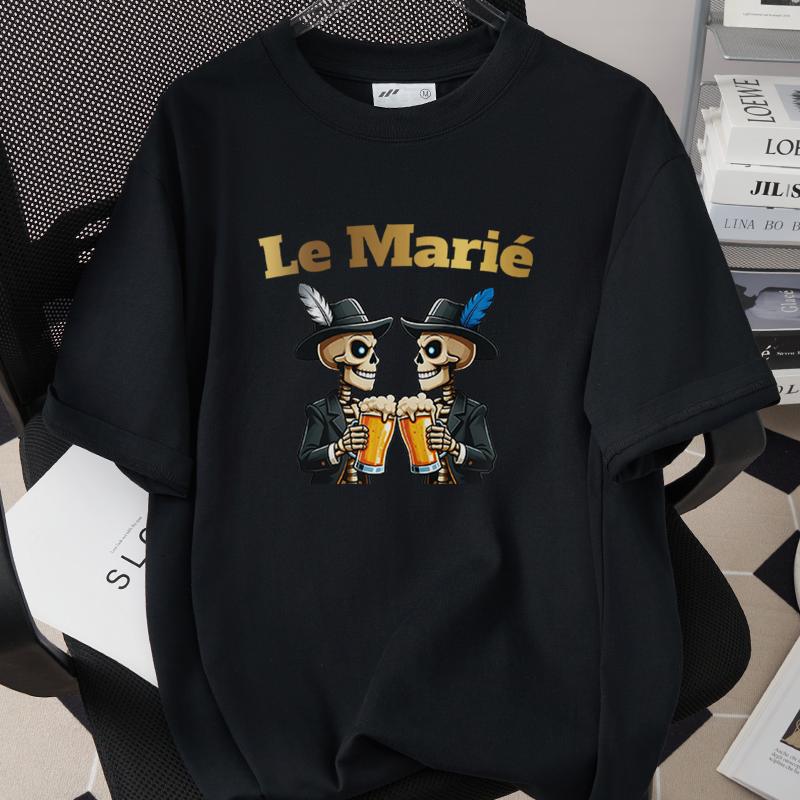 Team Groom 260G Cotton Tshirts Future Groom Prints Tops Ideal for French Men EVG Bachelor Party Single Farewell Tees M004 S