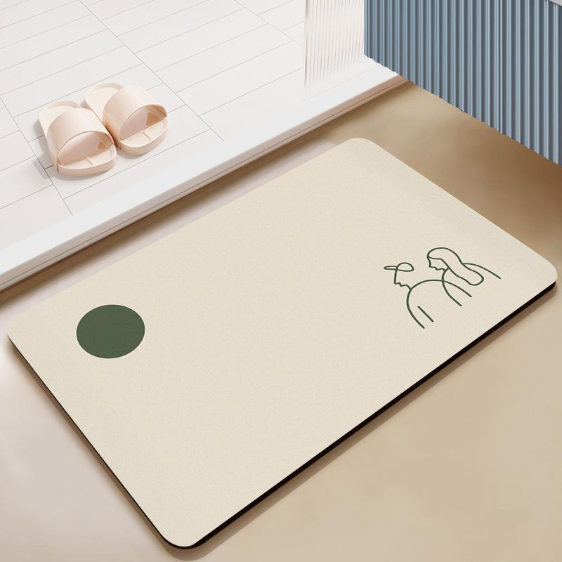 Modern Simple Wind Milk Color Household Diatom Mud Mat Simple Advanced Sense Bathroom Mat Non-slip Absorbent Mat
