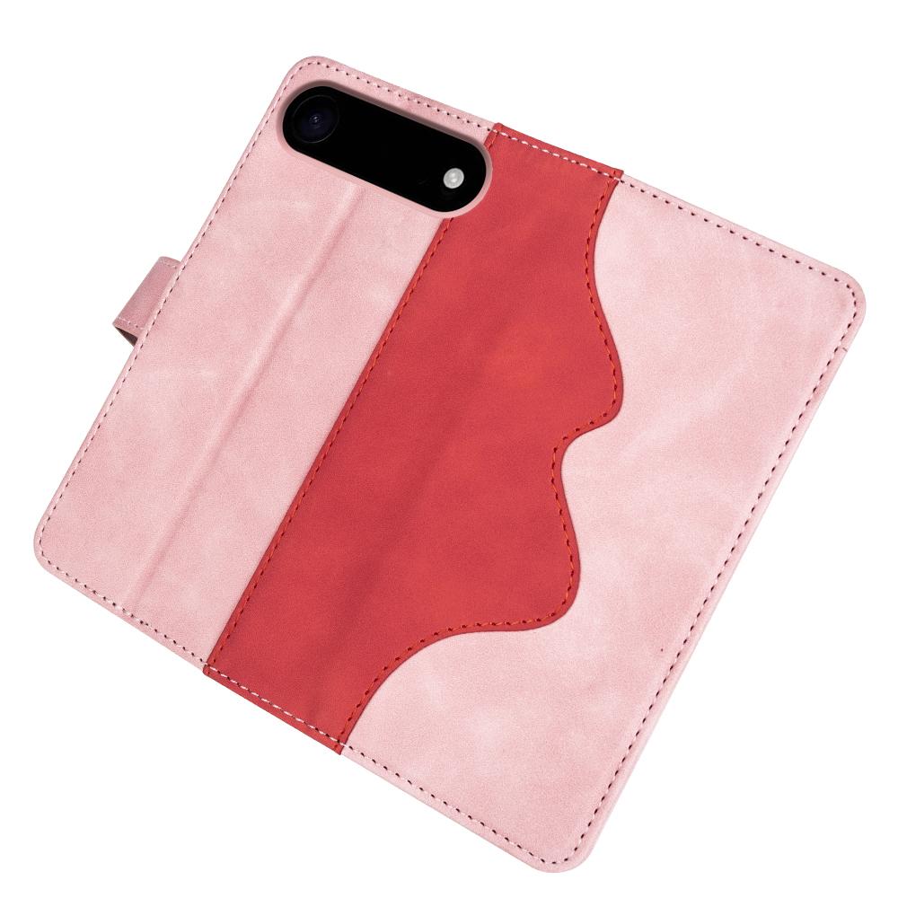 For iPhone 17 Air Wallet Case Leather Phone Cover Splicing Color