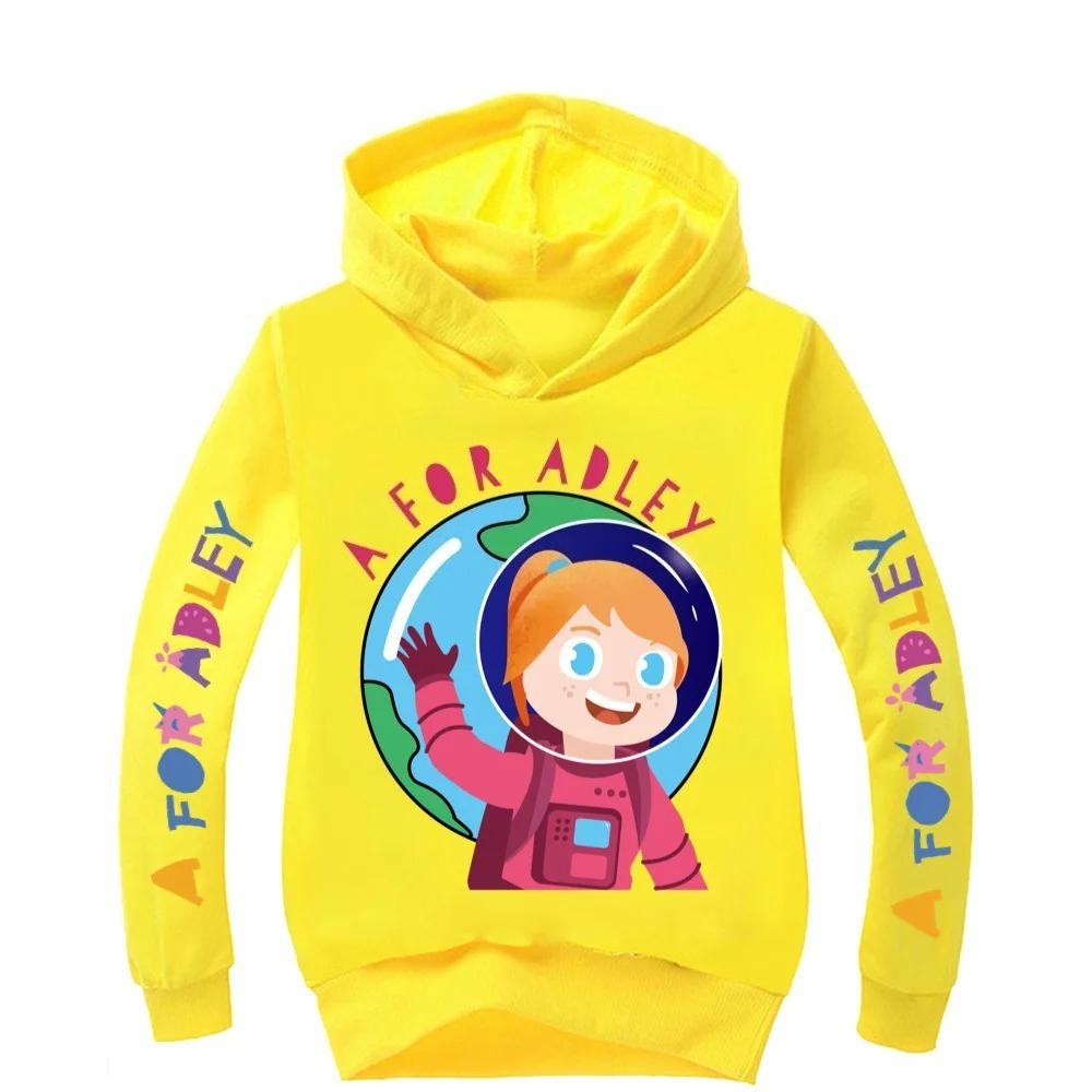 A for Adley Cartoon Casual Fashion Hooded Sweatshirt for Boys and Girls in Autumn and Winter, Warm Sports Hoodie