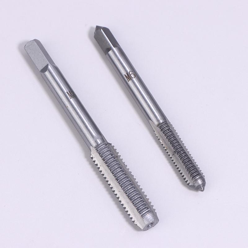 5Pcs/Set M3/M4/M5/M6/M8 Bearing Steel Taper Hand Spiral Point Straight Fluted Screw Thread Tap Drill Punching Wrench Hand Tools