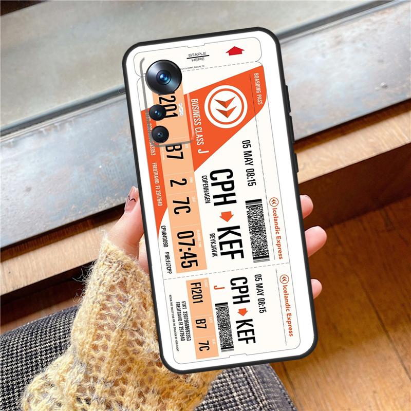 Authentic Airline Boarding Pass Cover For Xiaomi 15 13 14 Ultra 11T 12T 13T 14T Pro POCO X7 X3 X5 X6 Pro F5 F6 F7 Pro Case