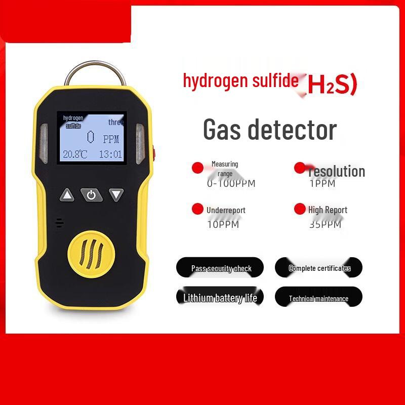CHUGOUXIANG Hydrogen Sulfide (H2S) Gas Detector CN plug (adapter included)