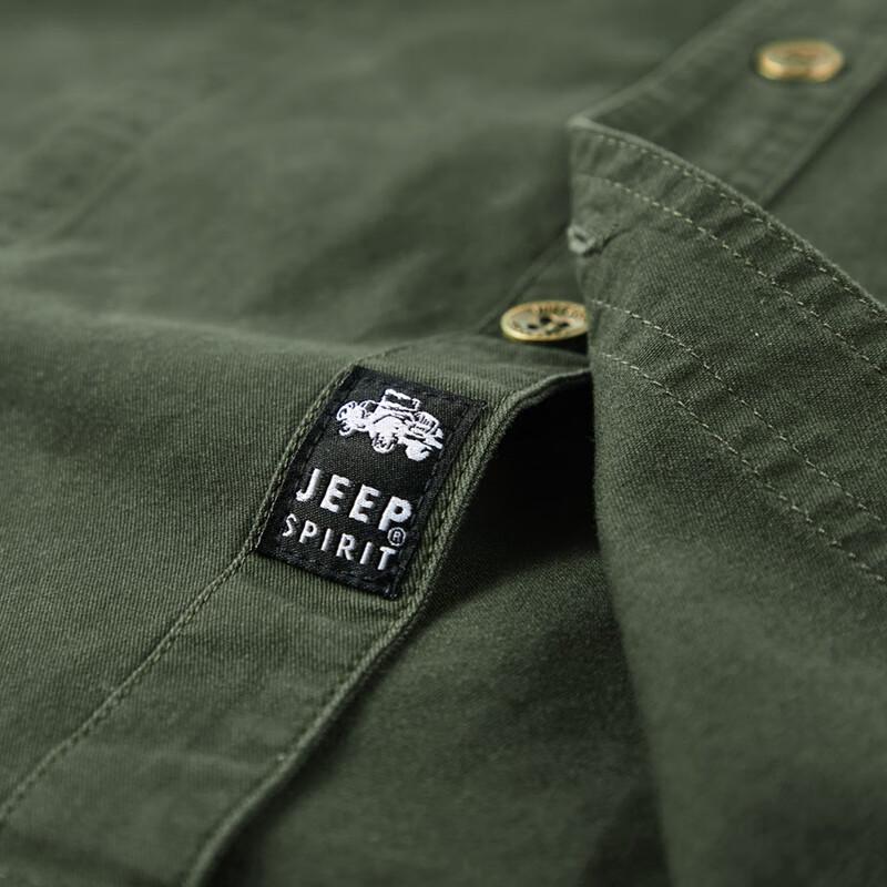 JEEP SPIRIT Men's Washed Long Sleeve Workwear Shirt