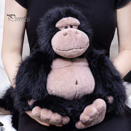 Langlebiges Kuscheltier Plüsch Gorilla Puppe, Realistisches Tier Spielzeug für Kinder, Weiches Flauschiges Orang-Utan Stofftier mit Dickem Langem Fell, Heimdeko Drei