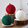 3D WeihnachtsKugel Silikon Kerzenform DIY Handgemacht Verdrehte Streifen Duftkerze Seifenform Weihnachten Bastelgeschenk Heimdeko Zubehör
