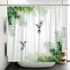 Modern Fresh Bathroom Shower Curtain Green Plants Colourful Flowers Bathroom Waterproof Curtain With Hooks Polyester Curtains