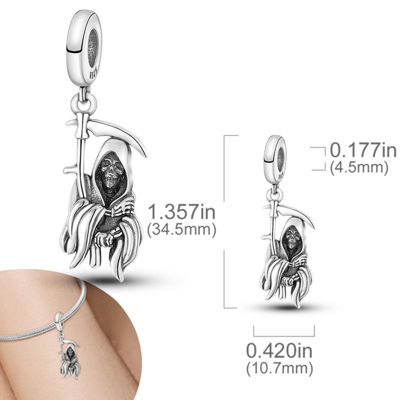 New Halloween Pumpkin Skull Witch Charm Bead Copper Fit Original Charms Bracelet Pendants Halloween Gift Diy