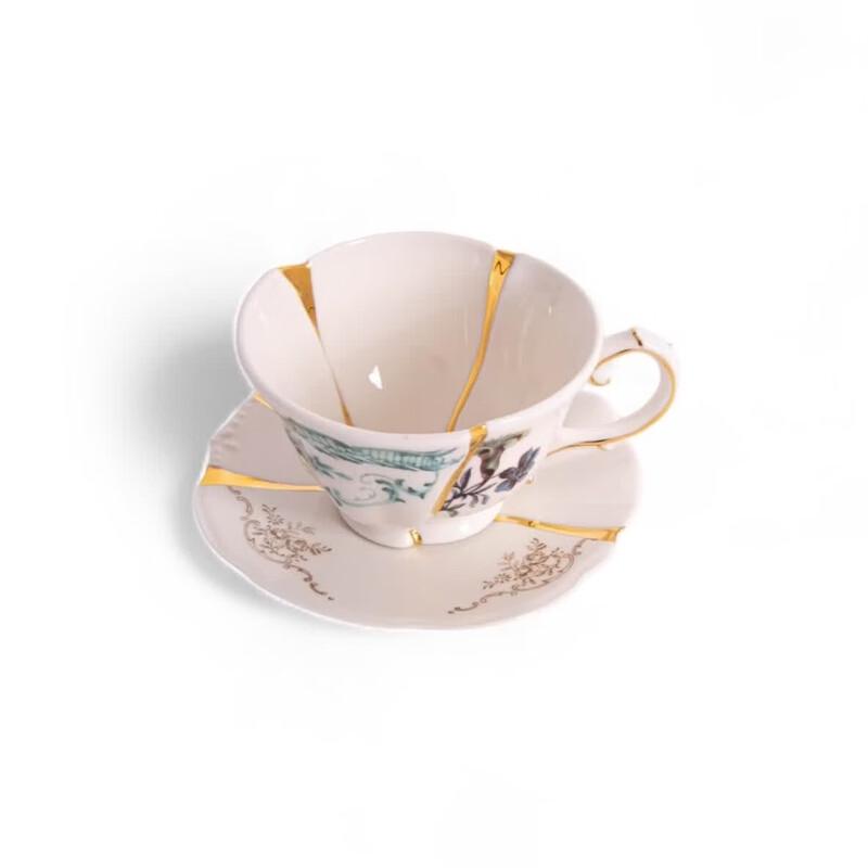 Seletti Kintsugi Bone China Teacup and Saucer Set