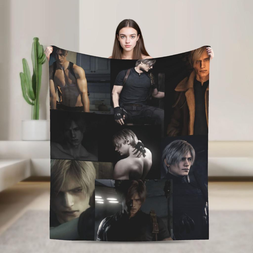 Leon Kennedy Resident Evils Blanket Quality Soft Warm Bedding Throws Spring Children Living Room Graphic Bedspread