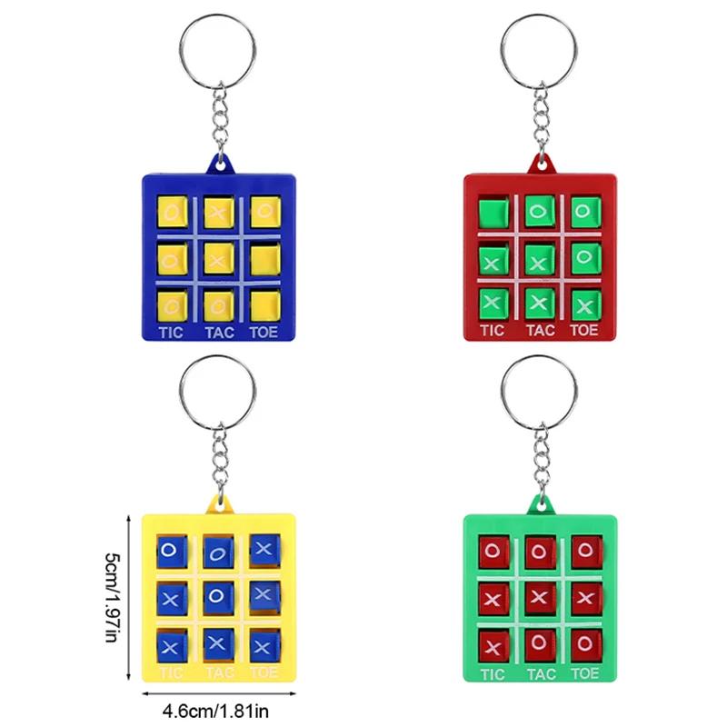 

4-16pcs Tic Tac Toe Game Keychain Kids Educational Toy Birthday Party Favors for guest Goodie Bag Pinata Filler Classroom Prizes