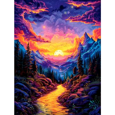 5d DIY Diamond Painting Cross Stitch Colorful Scenery Diamond Embroidery Mosaic Full Round Drill Home Decor