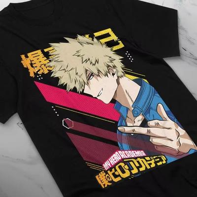 2025 Katsuki Bakugo T-Shirt Manga Hero Anime Gift T-Shirt Y2Y T-shirt for Both Men and Women Camisetas Surf