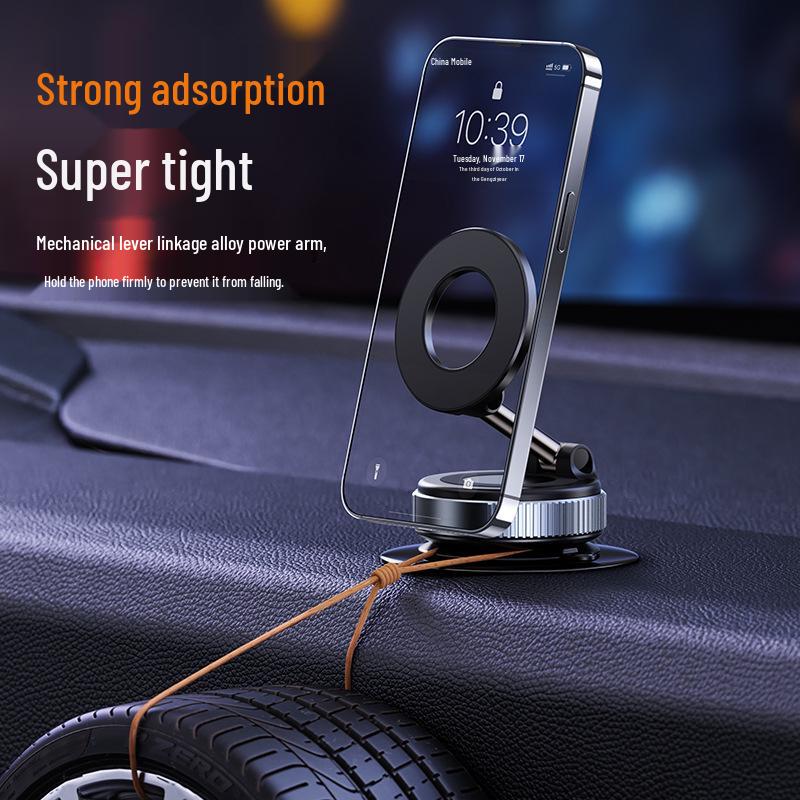 Vacuum Magnetic Car Phone Holder - Multifunctional Folding & Rotating Console Mount