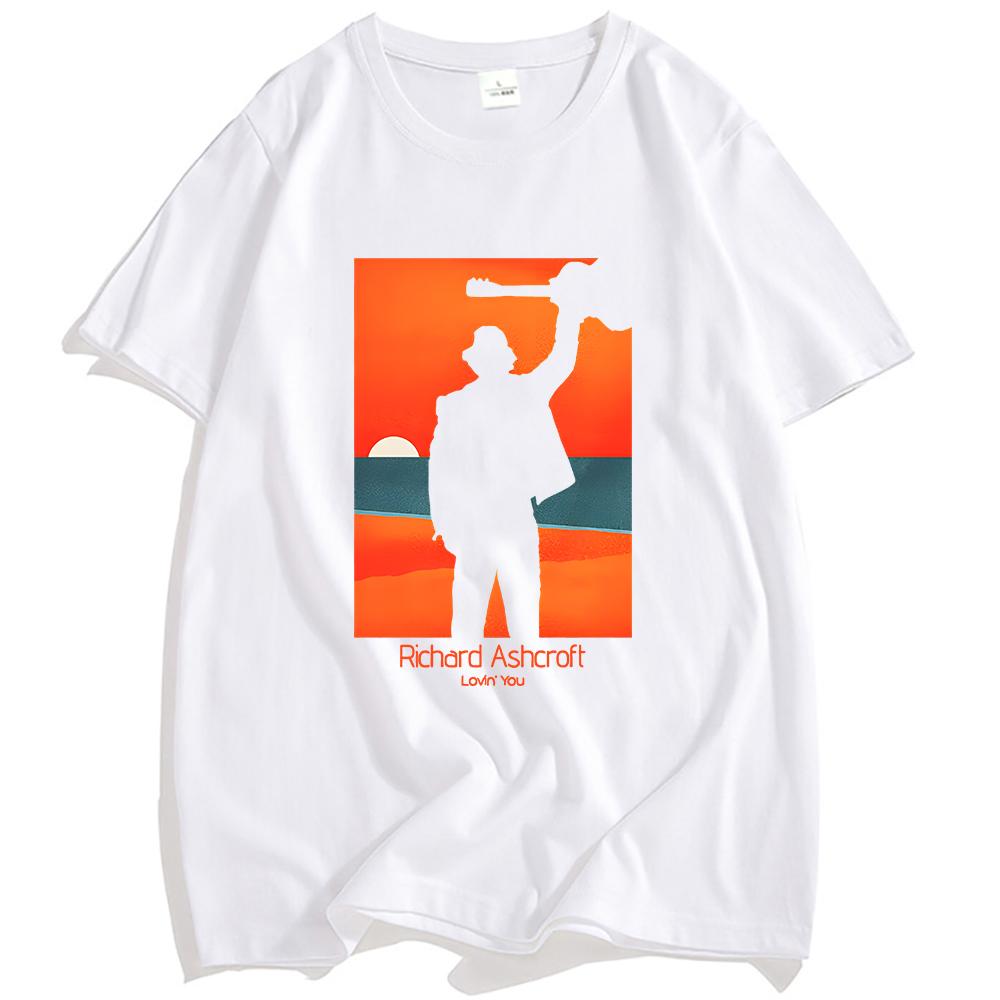 

RICHARD ASHCROFT LOVIN YOU FRAME TEE Бавовняна Чоловіча Футболка з Коротким Рукавом Круглий Виріз Хіп-Хоп Унісекс Вуличний Одяг Футболки з Графічним Принтом XS