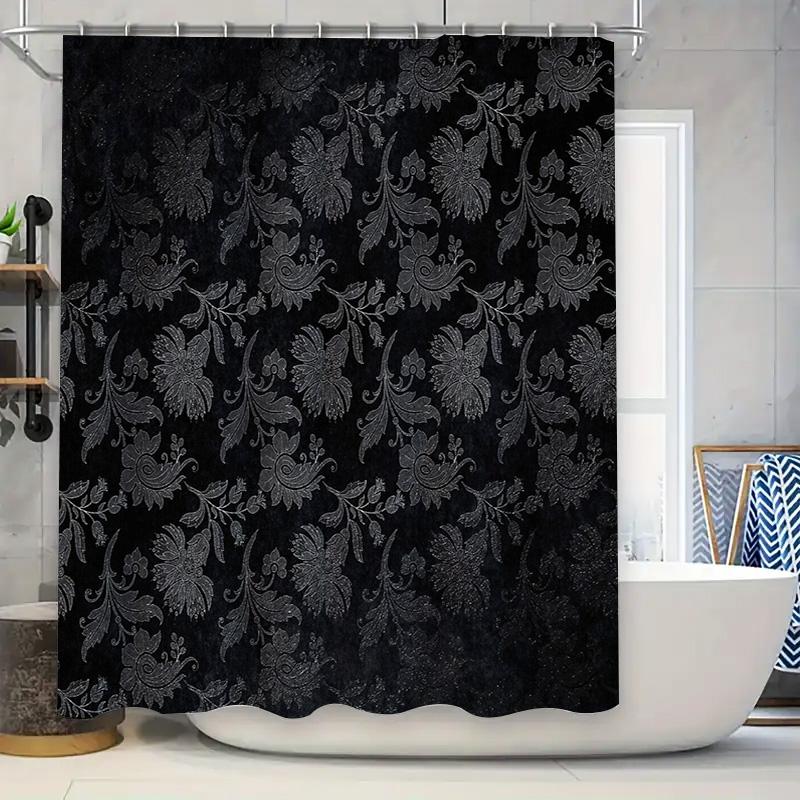 

Vintage Floral Shower Curtain Botanical Pattern Bathroom Decor Waterproof Fabric Liner Set Farmhouse Style Backdrop W60H190(CM)-1 Pcs